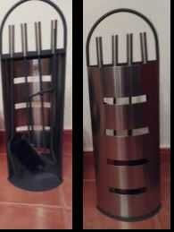 Acessórios para Lareira de 4 Peças + Suporte