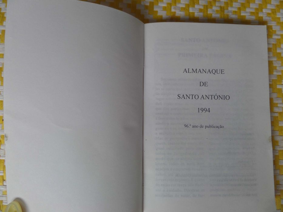 ALMANAQUE DE SANTO ANTÓNIO – 1994
Editorial Franciscana