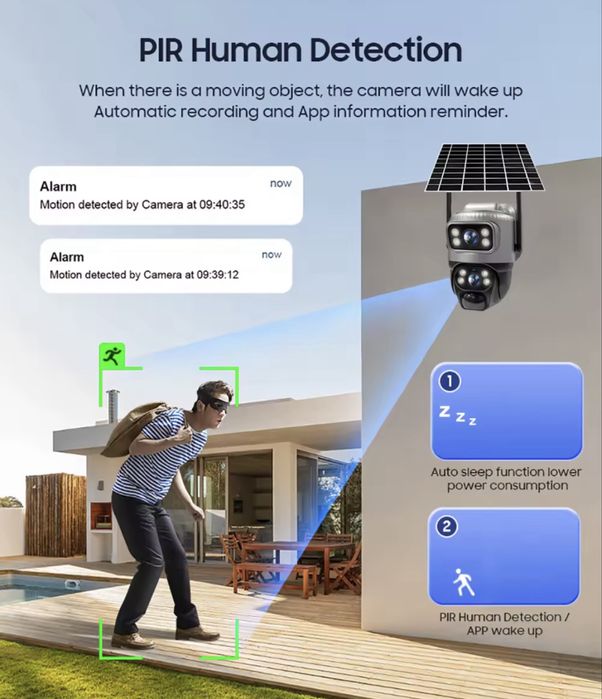Kamera Solarna Zewnętrzna Obrotowa 8MP GSM 4G