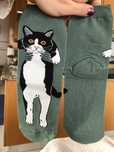 Meias com gatos tamanho único