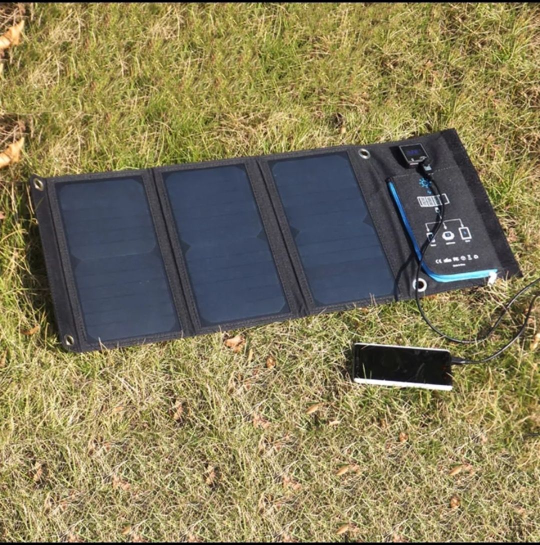 Портативна сонячна панель батарея 21W 5v Solar Charger dual USB 3,5A