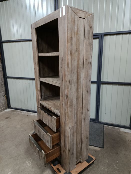 Biblioteczka rustykalna, regał na książki, słupek. Import. Soft close.