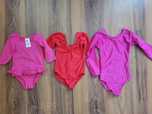 Body gimnastyczne balet strój czerwony do gimnastyki H&M 98/104 3szt
