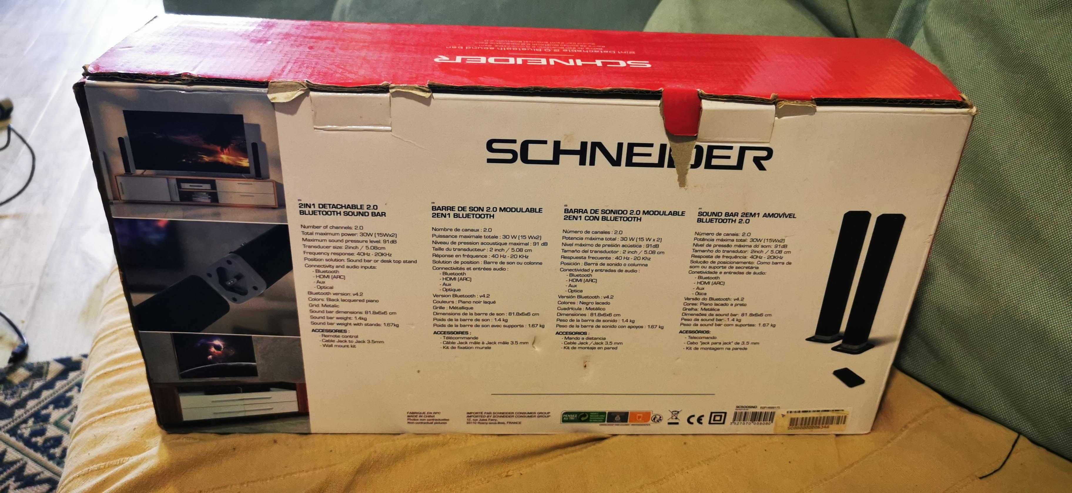 Schneider - Sound bar / Barra de som 2.0/ sc500snd/ Bluetooth/ 30w rms