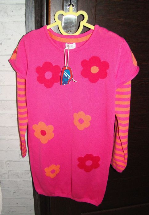 Śliczna Sukienka tunika z dzianiny FF roz 116