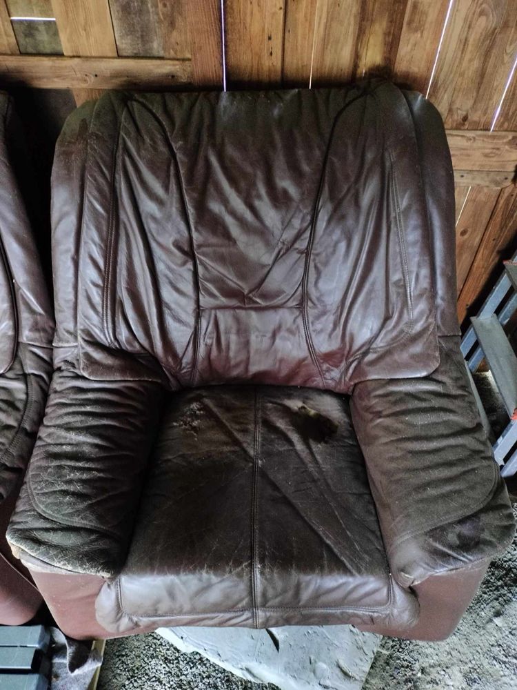 Zestaw skórzany wypoczynek, 2x kanapa,fotel