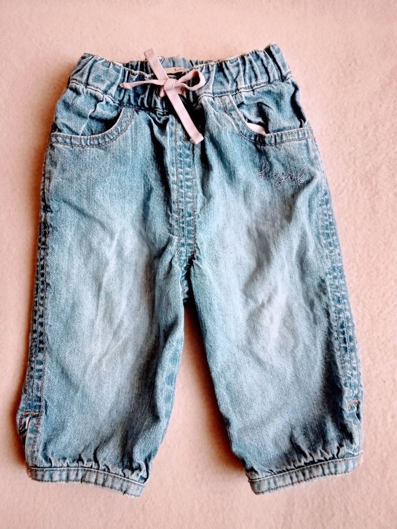 komplet jeansy + bluza h&m r. 68 dla dziewczynki