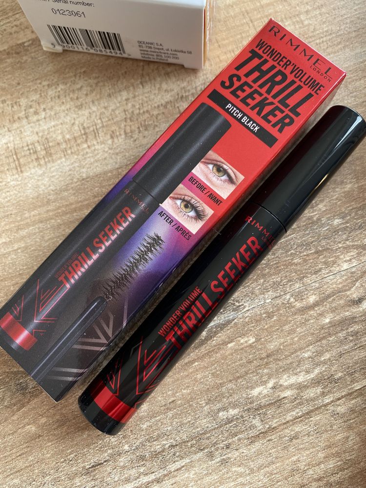 Zestaw kosmetyków Mascara rimmel pędzel serum garnier