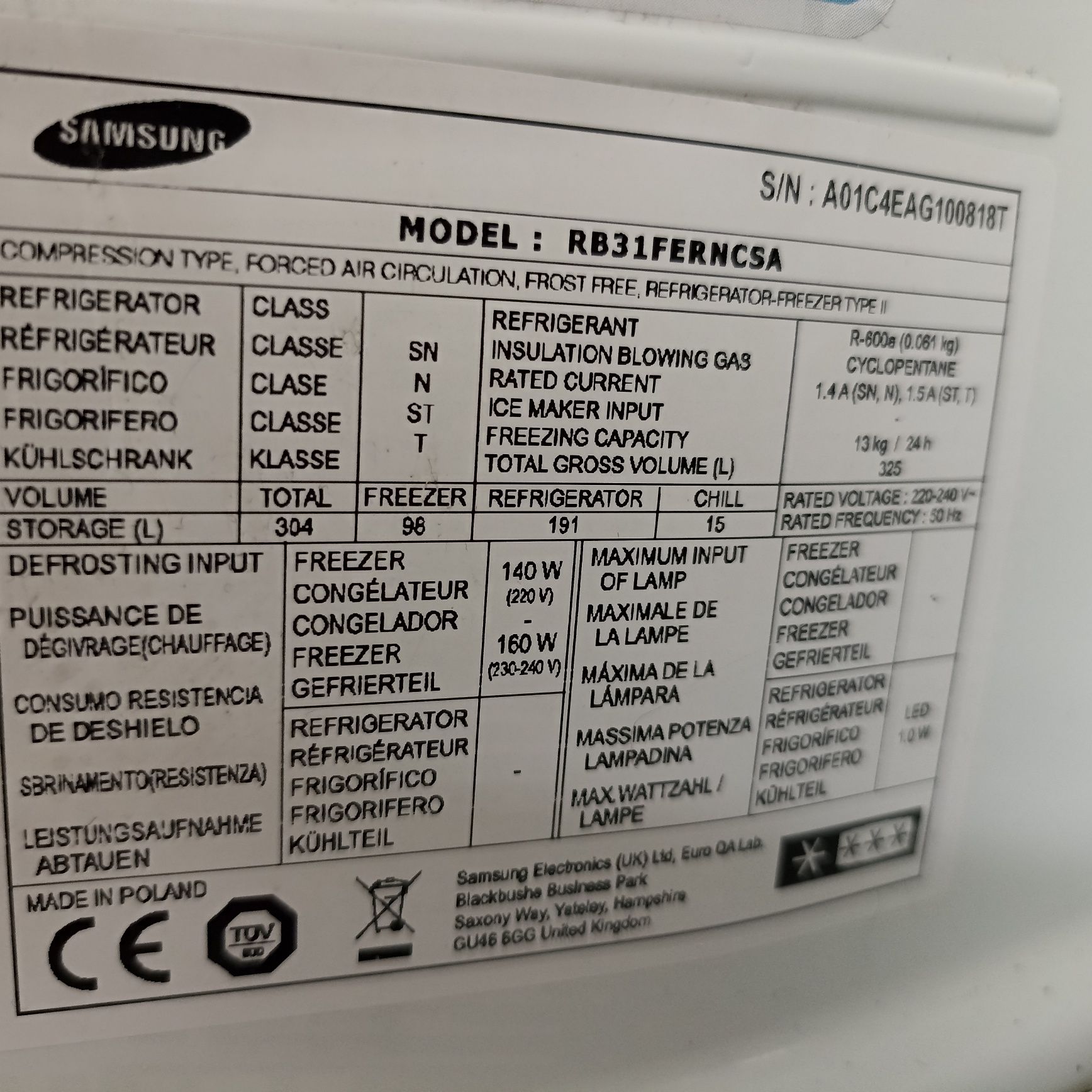Lodówka Samsung no Frost srebrna