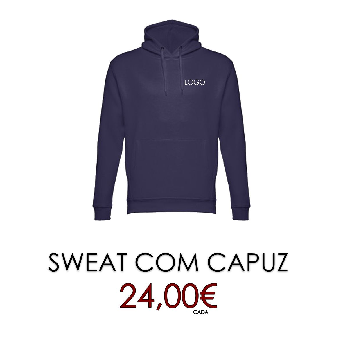 Sweat com capuz personalizado com o seu LOGO OU MARCA