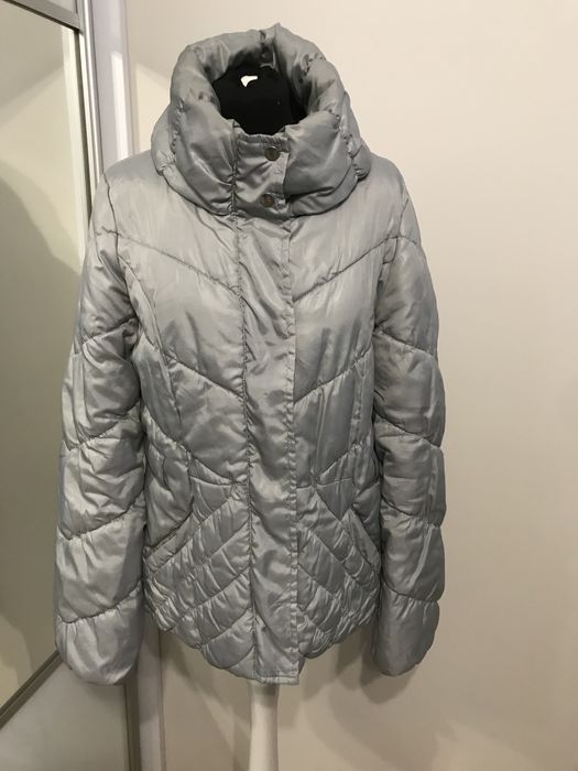 H&M. Kurtka ocieplana pikowana szara. R. 38/40