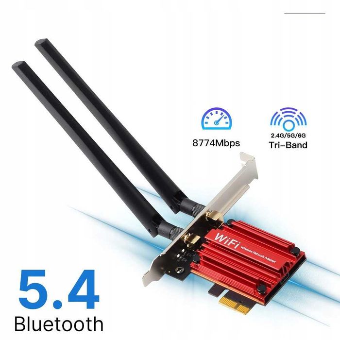 Karta sieciowa Wi-Fi 7 BE200PCI-E Bluetoo 5.4 do 8774 Mb/s TRI BAND 6g