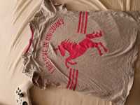 Bawełniana bluzka z krótkim rękawem t-shirt koń 140