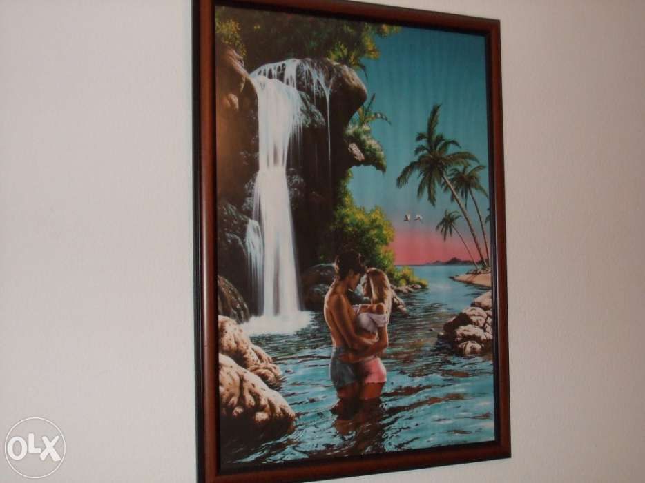 Quadro de paisagem paradisiaca