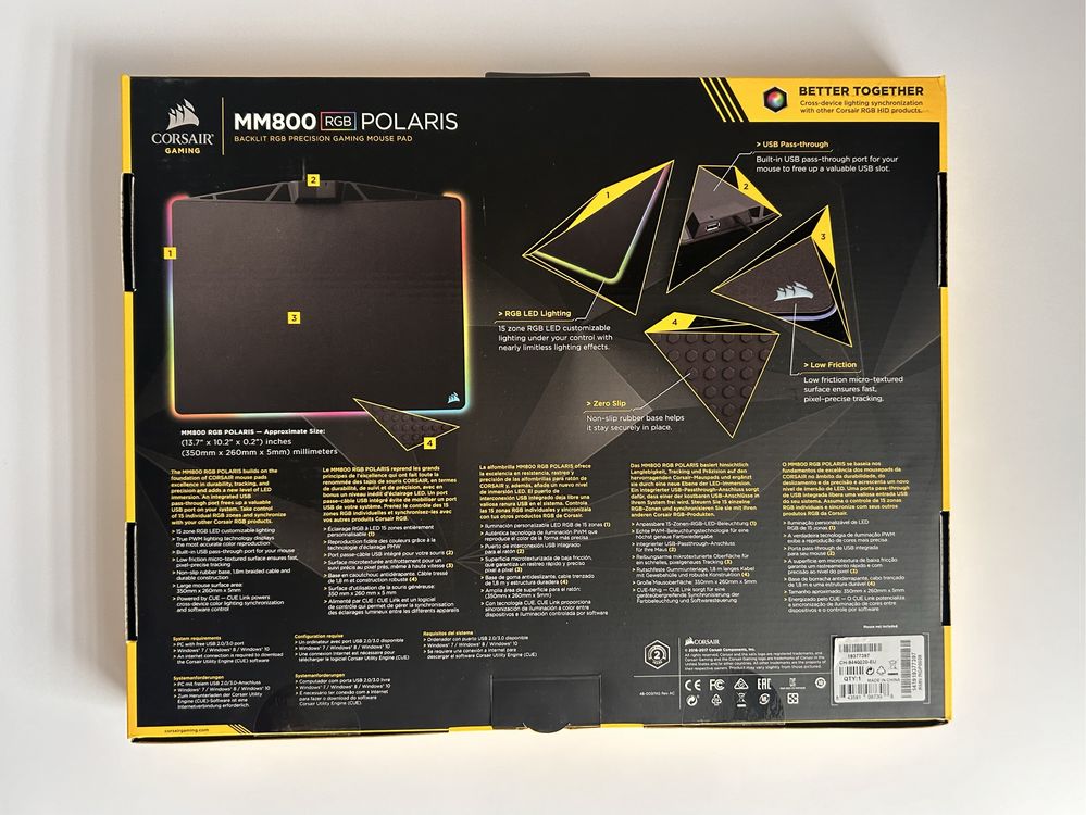 Podkladka pod mysz Corsair MM800 RGB Polaris