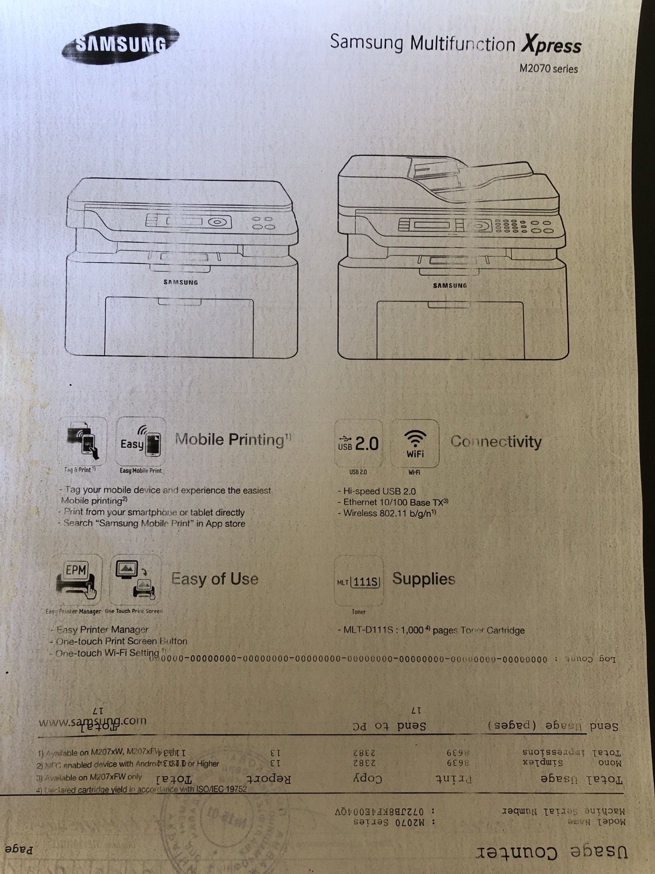 МФУ Samsung Xpress M2070