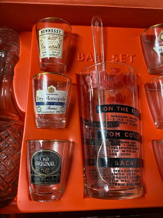 Fabuloso conjunto de bar de cocktails vintage