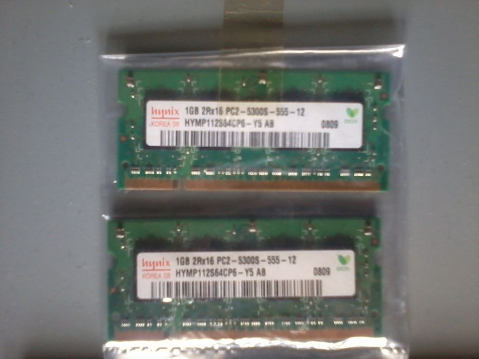 Memorias RAM 1 GB 2Rx6 PC2 - 5300_555-12 (Portatil )