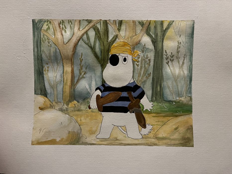 obrazki obrazy rysunek Muminki alwarela 24x30 pokoj dziecka