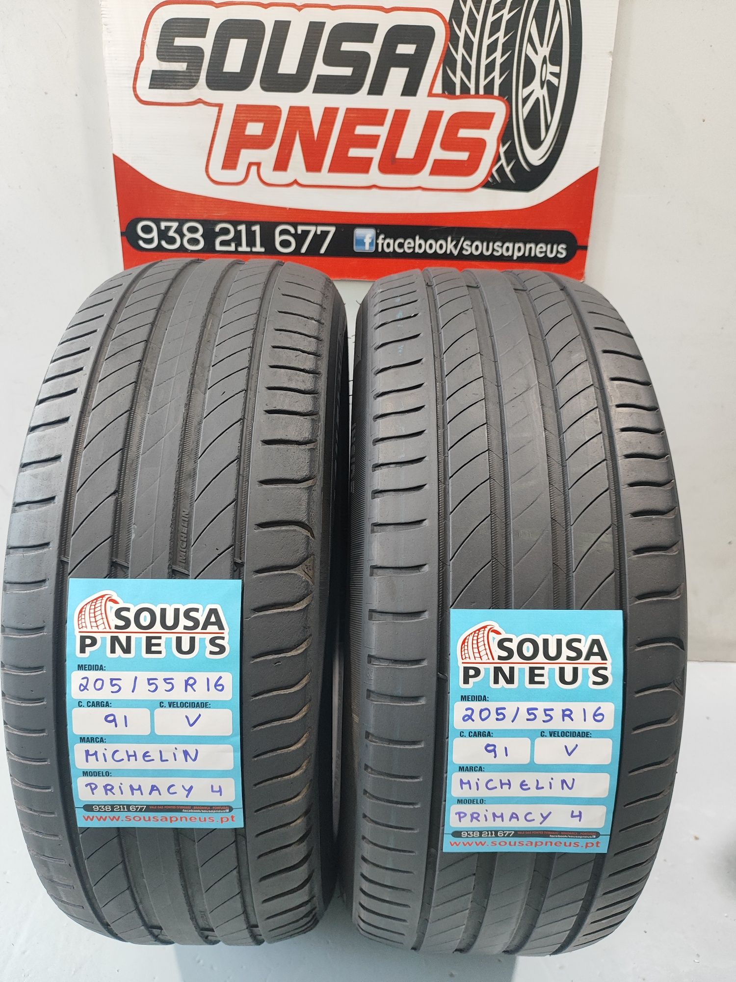 2 pneus semi novos 205-55R16 Michelin - Oferta dos Portes