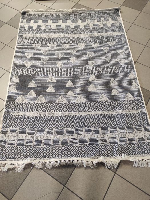 Dywan dwustronny 140x190 kilim szary różowy