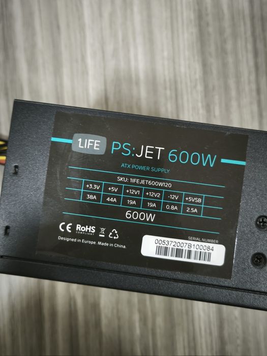 Fonte 600w 1life  usada somente em testes