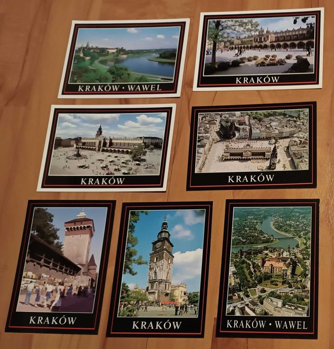 KRAKÓW Pocztówki widokówki  bez obiegu zestaw 7 sztuk