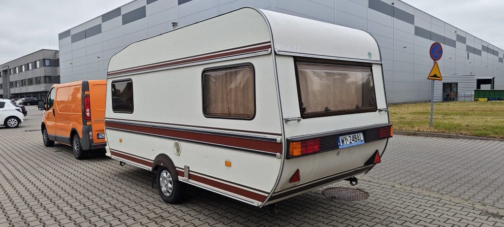 Przyczepa kempingowa Hobby 450 toaleta prysznic zarejestrowana