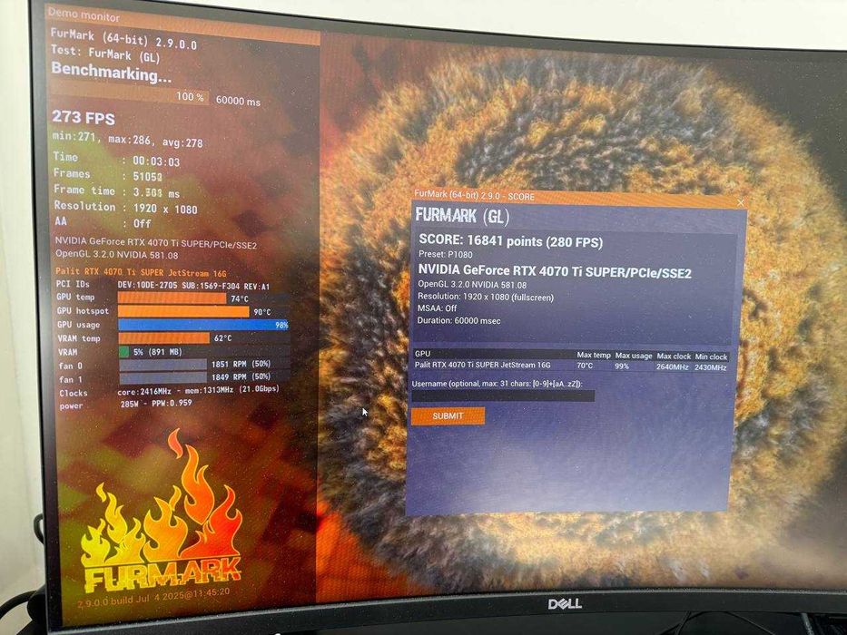 Karta graficzna Palit RTX 4070 Ti Super JetStream OC 16GB (stan nówki)