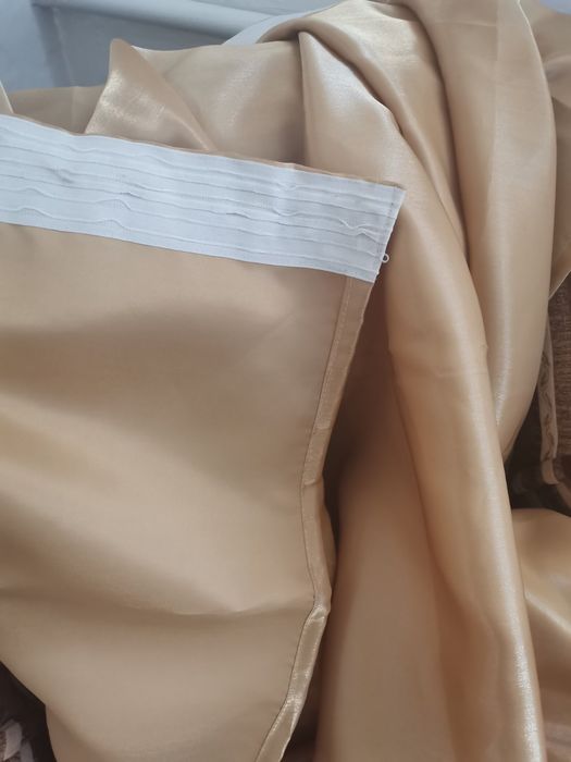 Штори, колір рижий з блиском