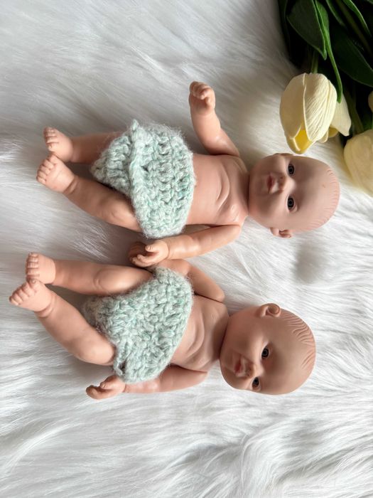 2 lalki około 17 cm bliźniaki chłopiec i dziewczyn niemowlak noworodek