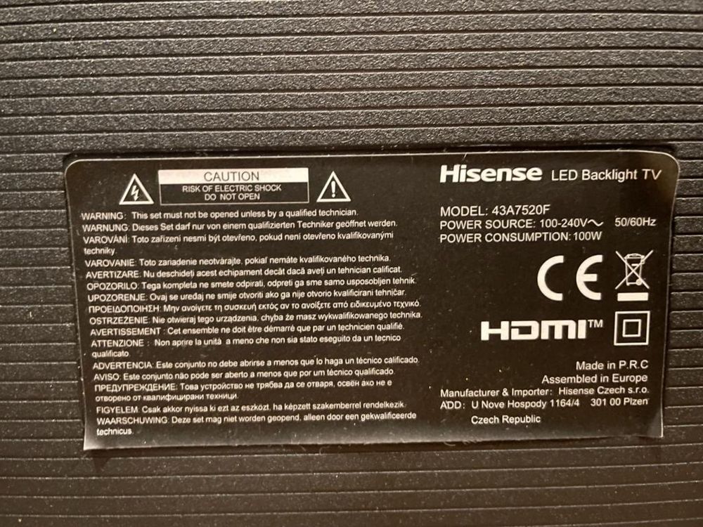 TV Hisense 43’ + Sound Bar COMO NOVO