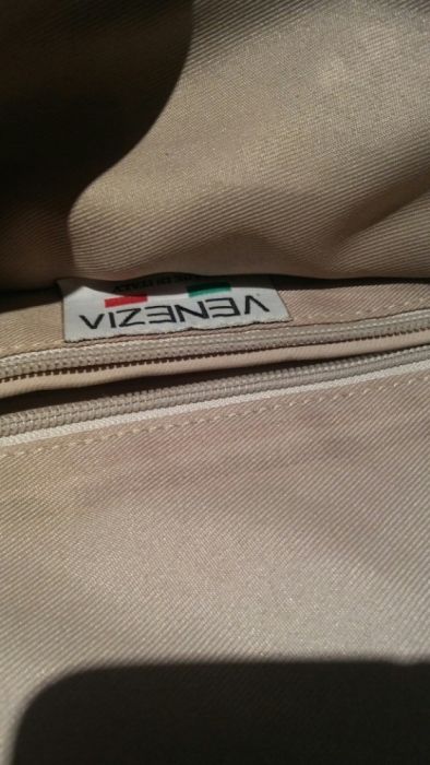 Torebka Venezia skóra oryginalny wzór ekspresy szara