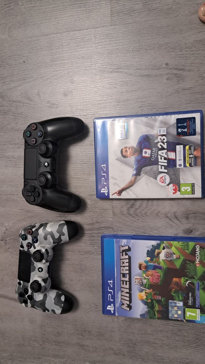 Ps4 1TB 2 pady 2 gry (minecraft,Fifa 23) plus zasilacz