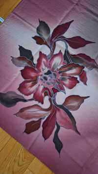 Apaszka pure silk jedwab kwiat 90×90 piękna,prezent Milanówek