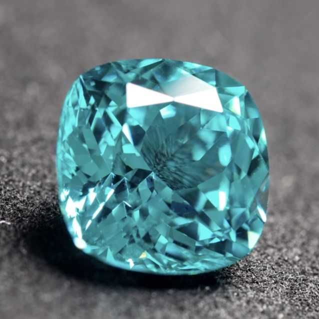 Szafir Naturalny Hodowlany Paraiba 5x5x3,1mm 0,907CT Certyfikat !