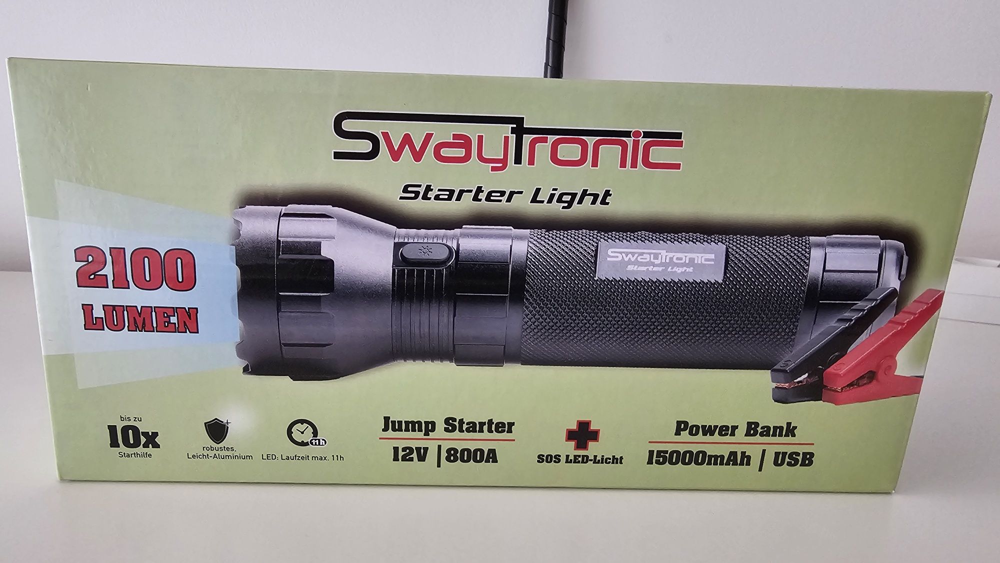 Swaytronic starter Light jump starter 12V 800A + power bank 15000mAh U