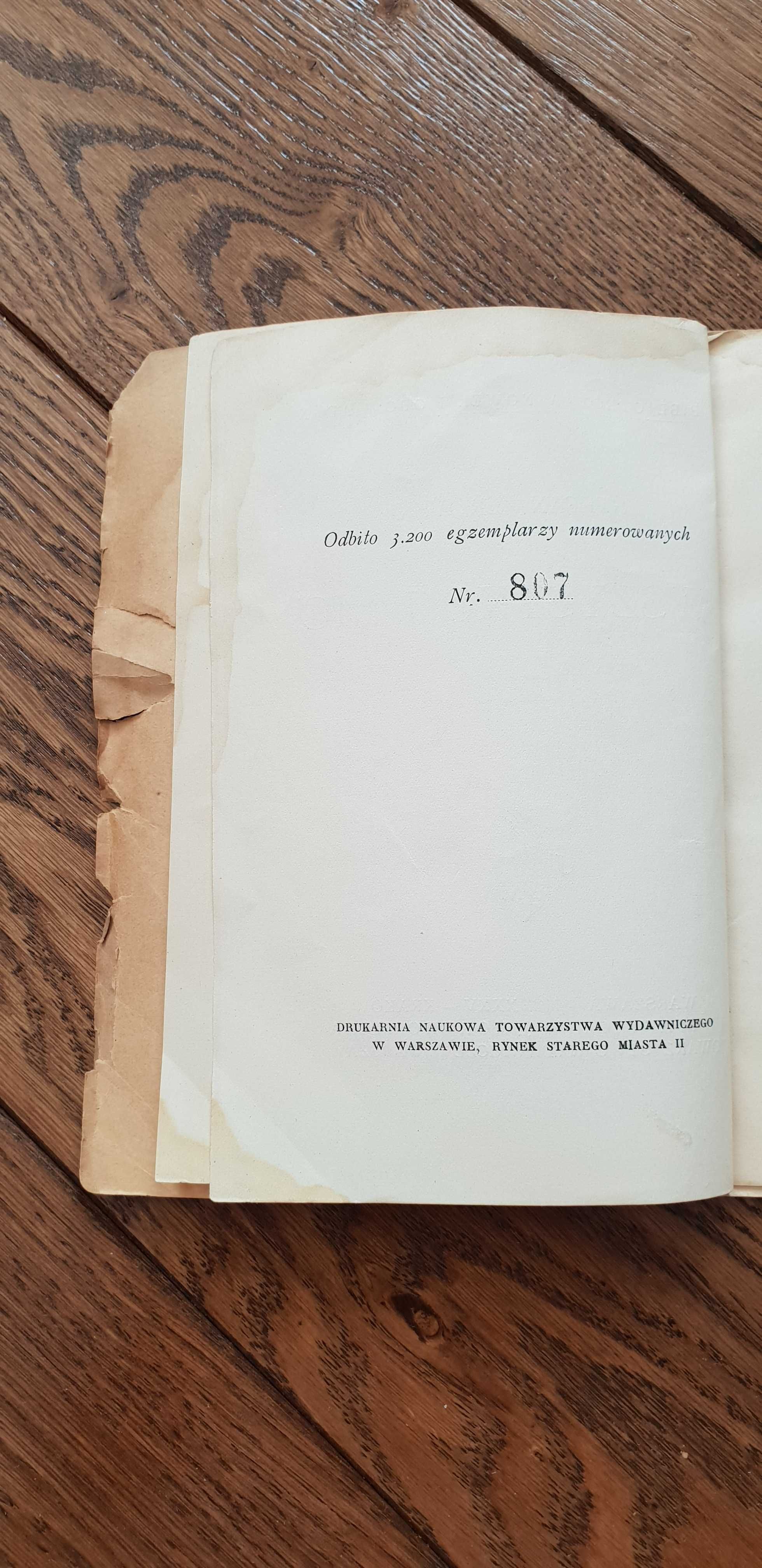 Książka rok 1935 "Wszystko i nic" Stefan Żeromski - unikat numerowany