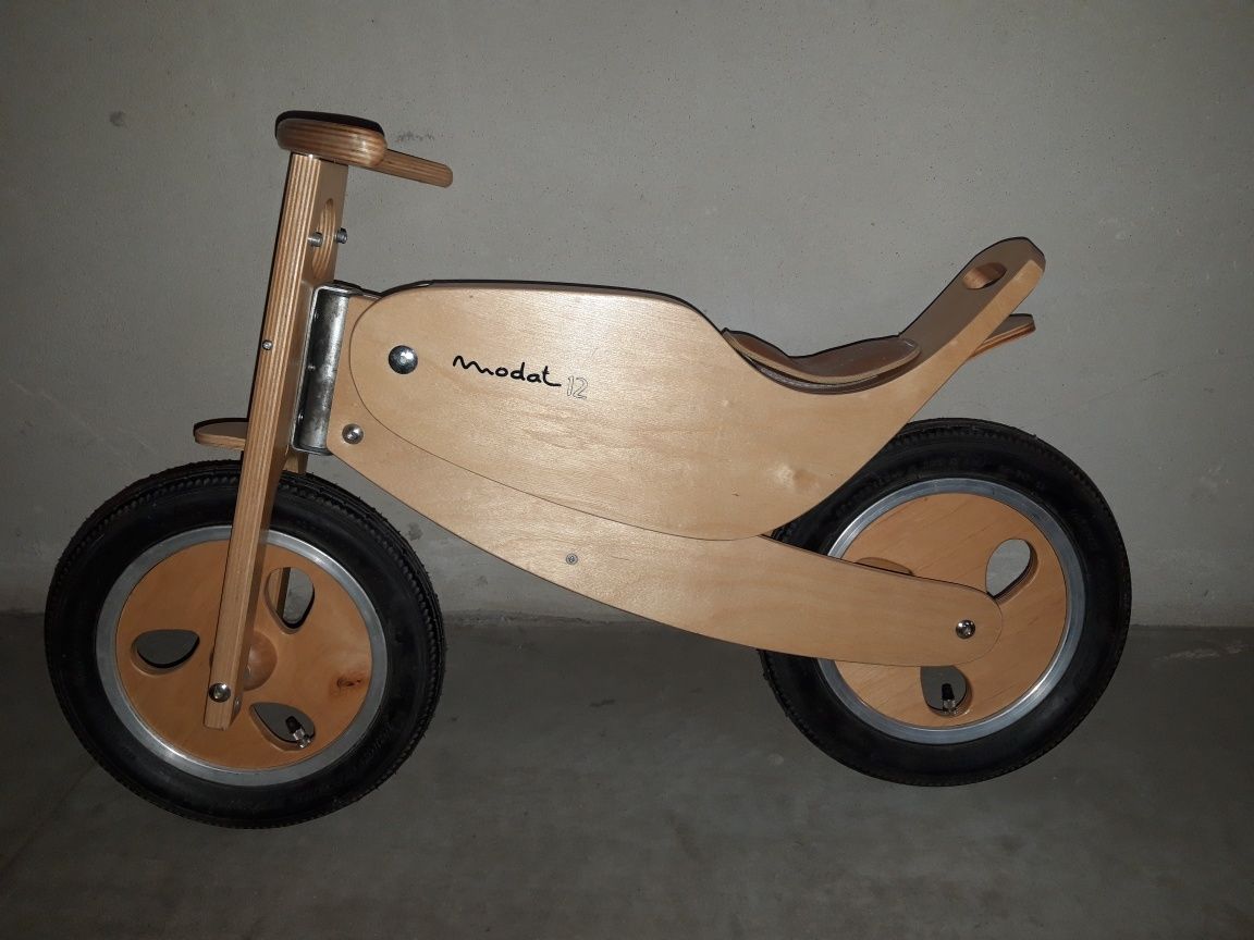 Rowerek biegowy drewniany motor motorek rower dziecięcy dla dziecka