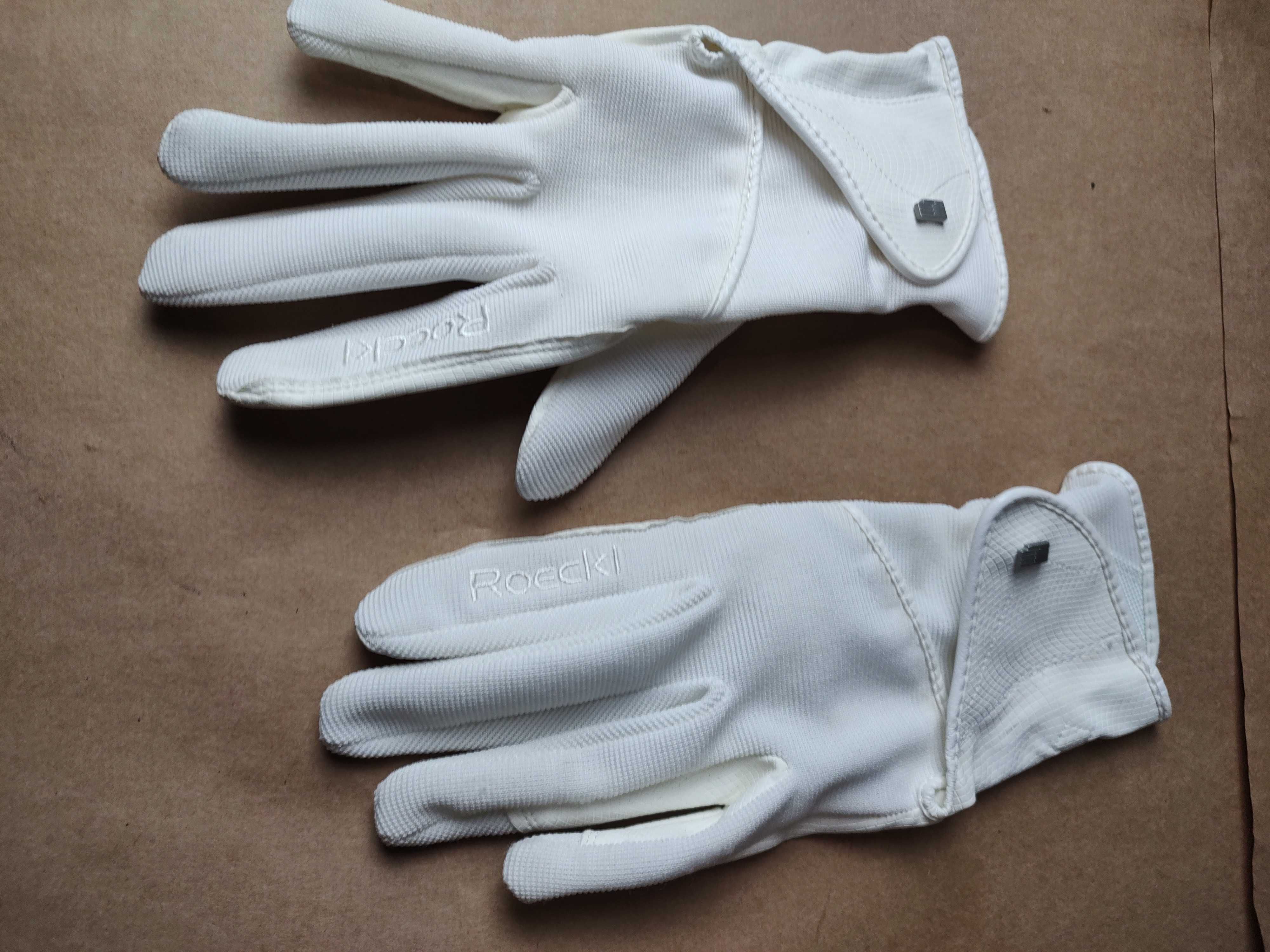 Jak nowe, rękawiczki roeckl białe rozmiar 9, na zawody