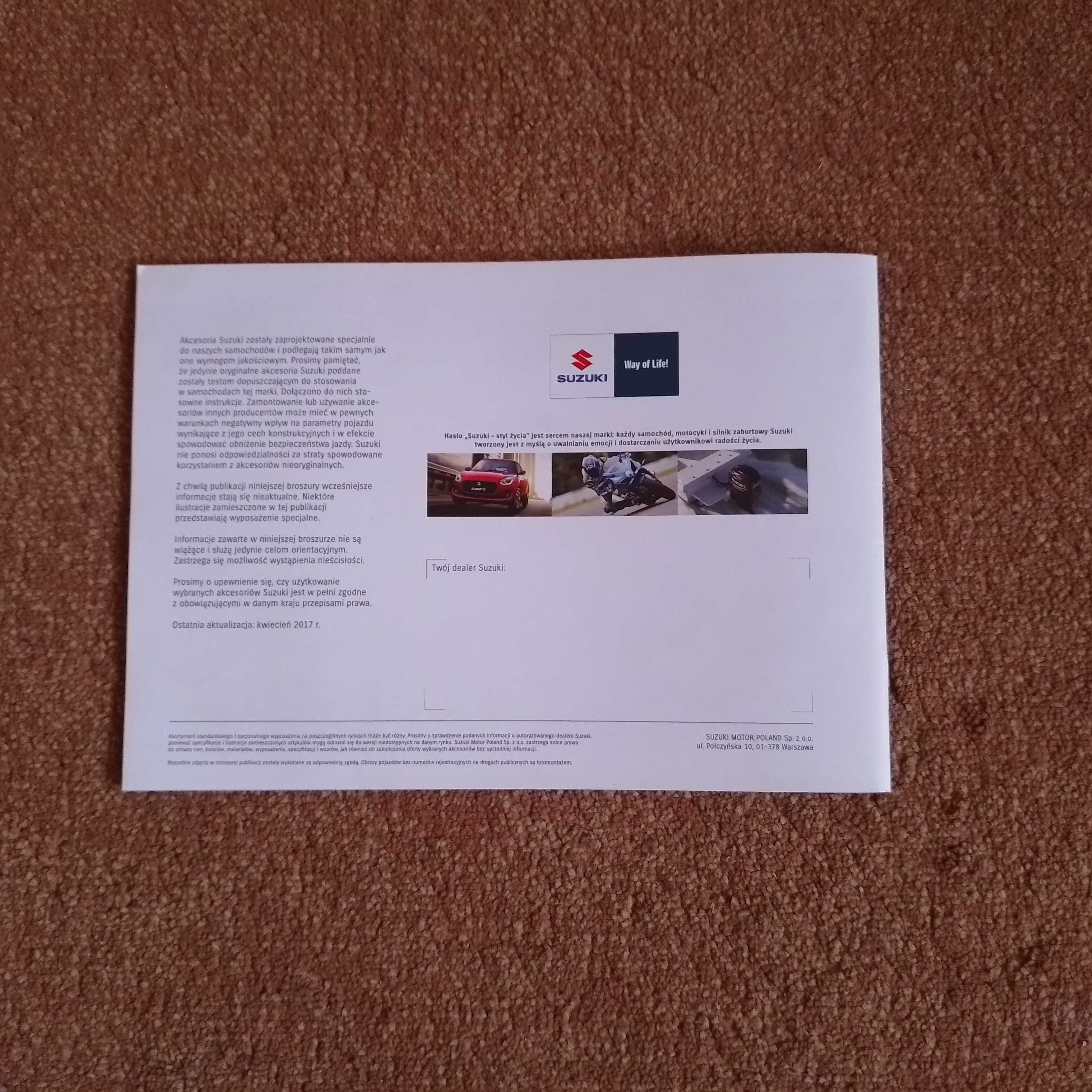 Prospekt, folder, broszura, katalog akcesoria Suzuki Swift