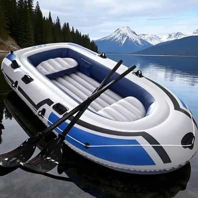 Човен надувний 4-місний 264х145х41см +2 подушки +насос +весла. Лодка
