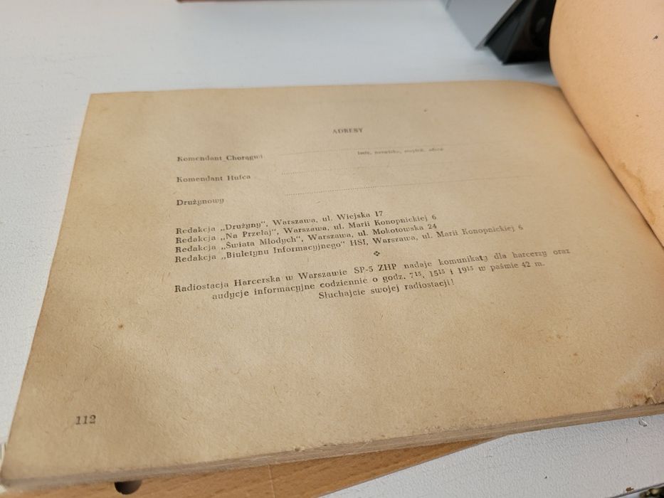 Stara Książka pracy drużyny harcerskiej 1957