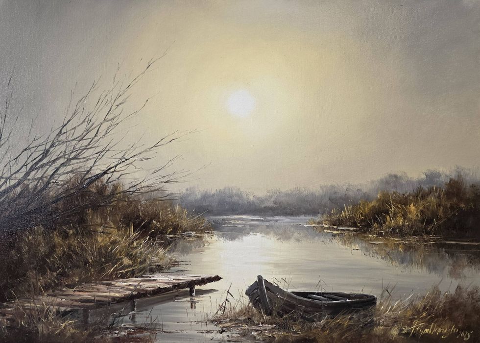 Obraz Olejny Mglisty świt - Jacek Fijałkowski