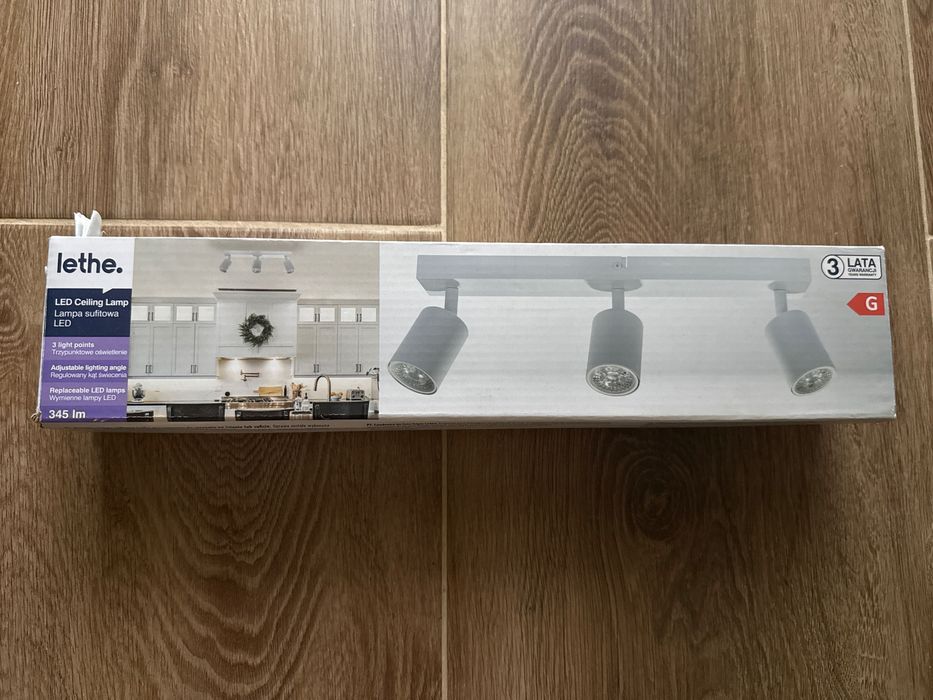 Lampa sufitowa Lethe z żarówkami LED w zestawie (3 lata gwar, paragon)