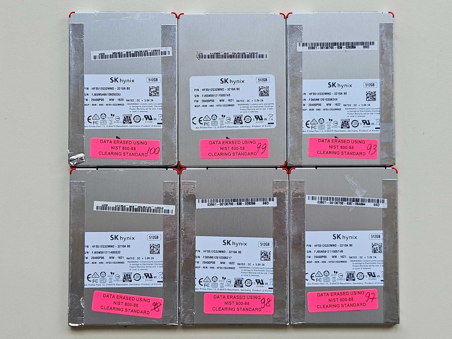 SSD 512Gb SATA 2.5 MLC SK hynix SC300 HFS512G32MND-3310A 93 - 100%