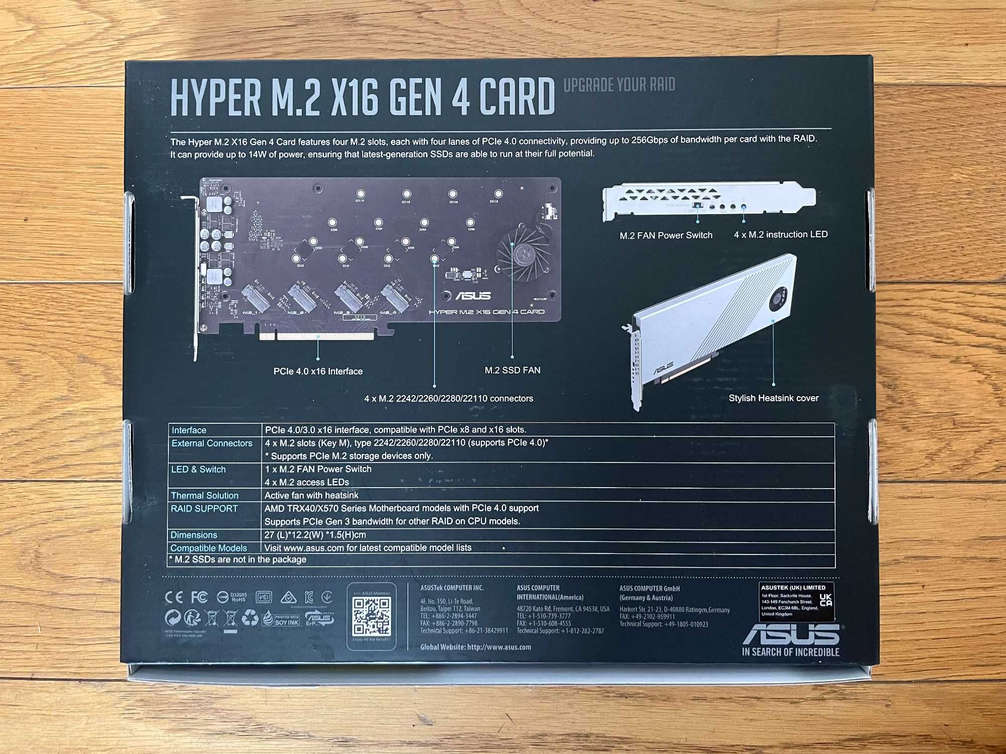 Kontroler dysków SSD ASUS Hyper M.2 x16 Gen 4