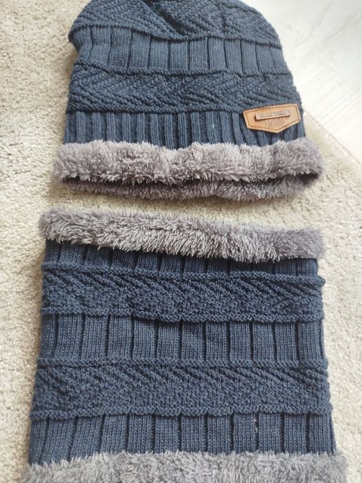 Czapka komin komplet męski S/M