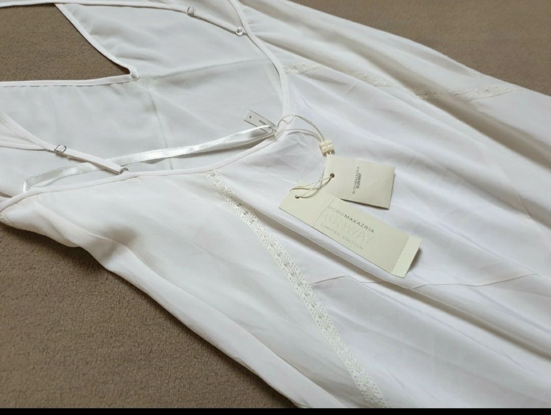 BCBG MAXAZRIA / Zwiewna maxi 100 % silk M Nowa