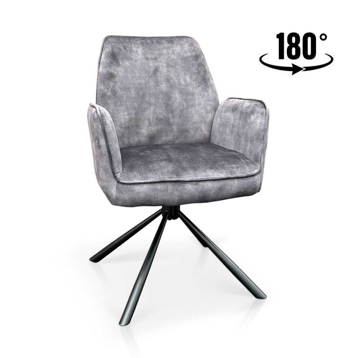 Krzesło obrotowe Otto z podłokietnikami grafitowe 06B Poznań od ręki